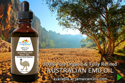 100% Pure Organic FULLY REFINED Australian Emu Oil 4oz by Tropical Holistic